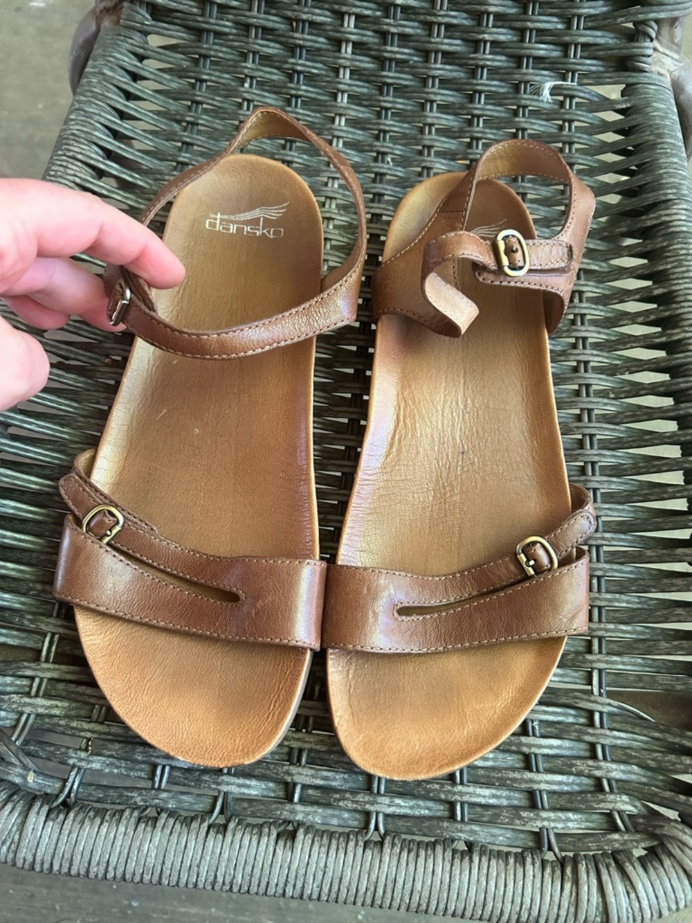 Dansko Women's Brown Leather Slingback Sandals size 10.5/11